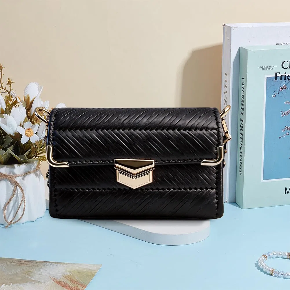 FREEBLOSS DIY Handgefertigtes Stricktaschen Set Netz Kunststoff Canvas Blätter Für Die Taschenherstellung Basteln Handtaschen Zubehör Zum Sticken Schwarz