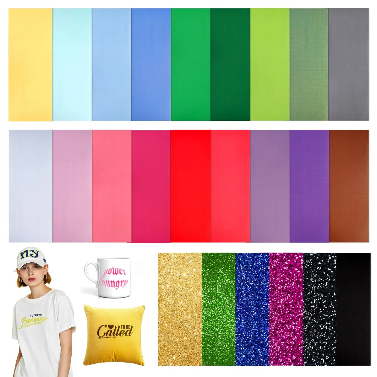Infusible Transfer Ink Sheets 24 Stück/Set, Infusible Ink Folie, Fusible Transfer Ink Sheets, Unschmelzbare Transfer-Tintenblätter, Vorgefärbtes Sublimationspapier für T-Shirt, Tasse, Untersetzer