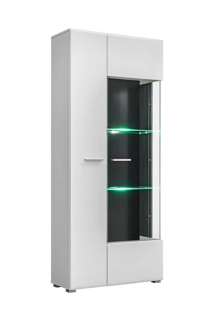Generisch Wohnwand SOLIDO Twin Wohnzimmerset TV Wand Weiß Hochglanz Anbauwand Wohnzimmer Fernsehwand