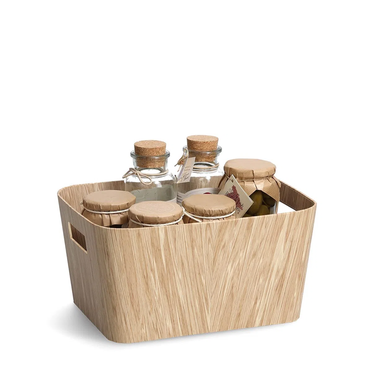 Zeller 14430 Aufbewahrungsbox "Holz", Pappe, ca. 30,5 x 22,9 x 15,2 cm, Deko, Holz-Optik
