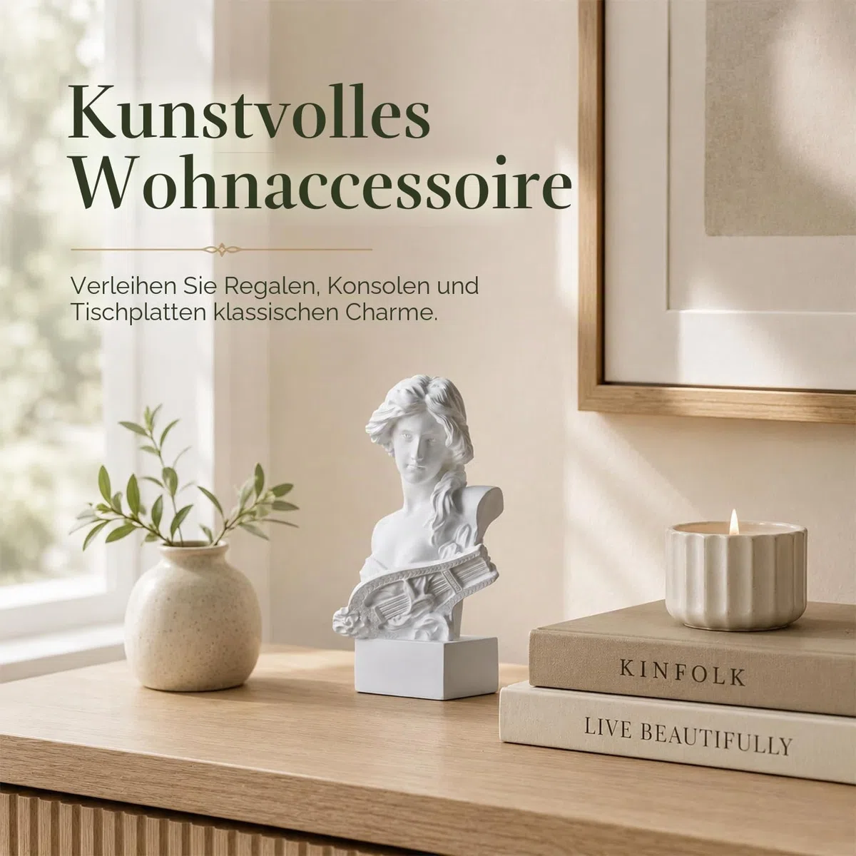 LCCCK 15.2 cm H Weiß Aphrodite Statue Skulptur, Harz Griechische Mythologie Büste Statue, für Kokette Raumdekoration, Dark Academia Raumdekoration, Bücherregale, Partition, Couchtisch Mittelstück