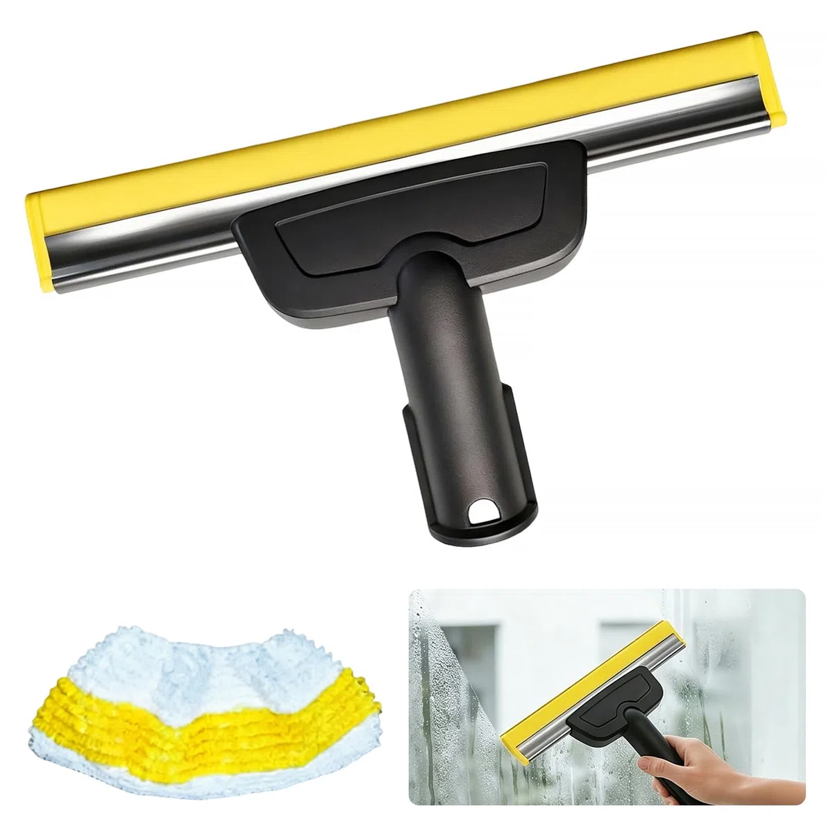 Dampfreiniger Fensteraufsatz für Kärcher SC1/ SC2/ SC3/ SC4/ SC5/ SC7/ CTK10/20 mit Fasertuch, Fensterdüse Ersatzzubehör, Die Fensterdüsen für Dampfreiniger, streifenfreie Reinigung von Glas, Fenstern