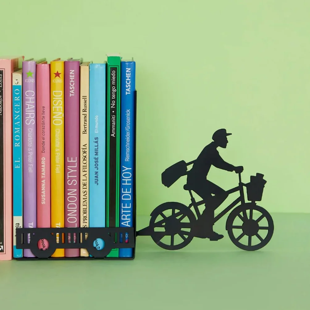 Balvi Bücherstütze Postman Farbe schwarz Dekorativ Metall