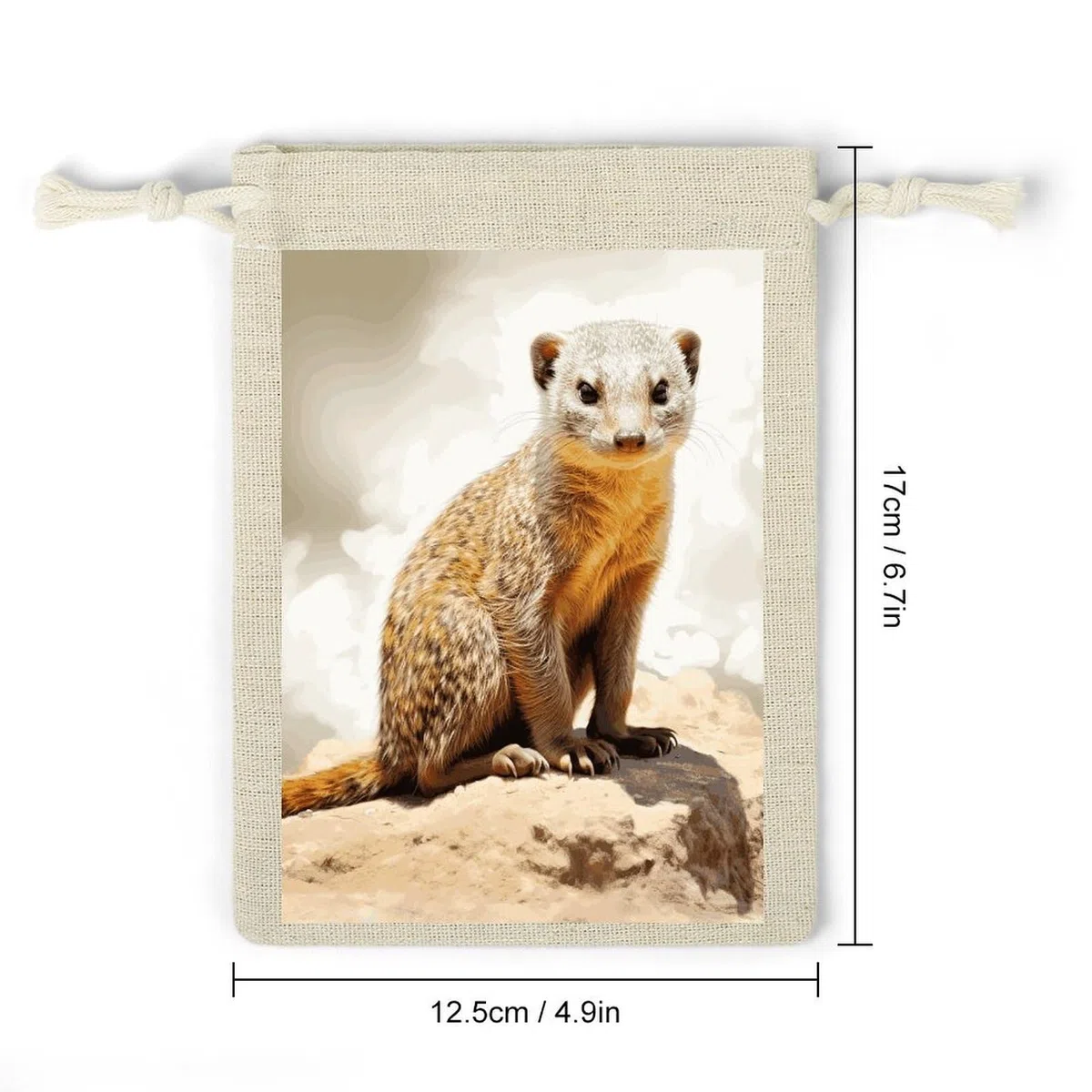 8 Stück Baumwollbeutel mit Kordelzug, wilde Erdmännchen, kleine Aufbewahrungstasche, wiederverwendbare Musselin-Tasche für Zuhause, Party, Hochzeit, Zubehör, Weihnachtsgeschenktasche