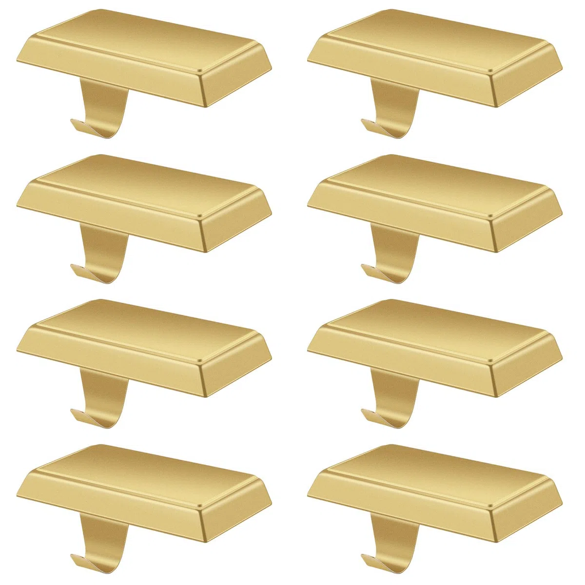 EBANKU Weihnachtsstrumpfhalter,Gold 8 Stück, Metall Aufhängehaken, rutschfeste Hänge Kaminhaken, Strumpfhalter, Strumpfhalter Sockel, Christmas Stocking Holder
