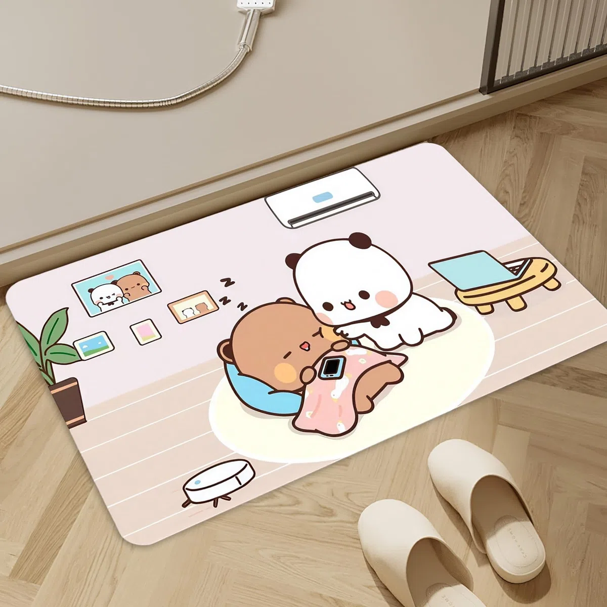 Niedlicher Bubu Dudu Badematte, Rutschfester Badezimmerteppich aus Kieselgur, Schnelltrocknende Vorleger Badteppich für Dusche, Badewannen & Badezimmer (Bunt, 40 x 60CM)