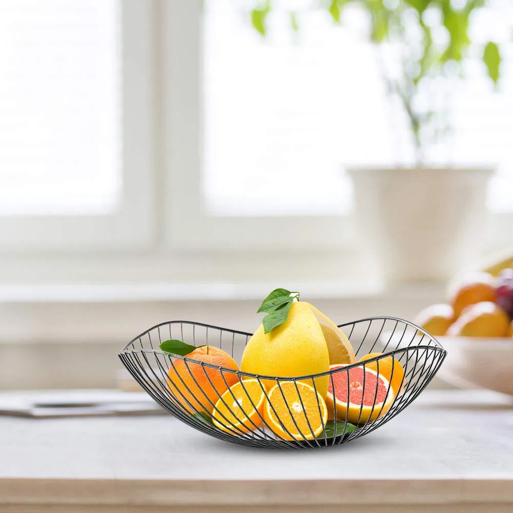 Obstschale Gold, Obstkorb Gold Metall Openwork Fruit Basket für Obst Snack Gemüse Handtücher Fruit Basket 25x10cm