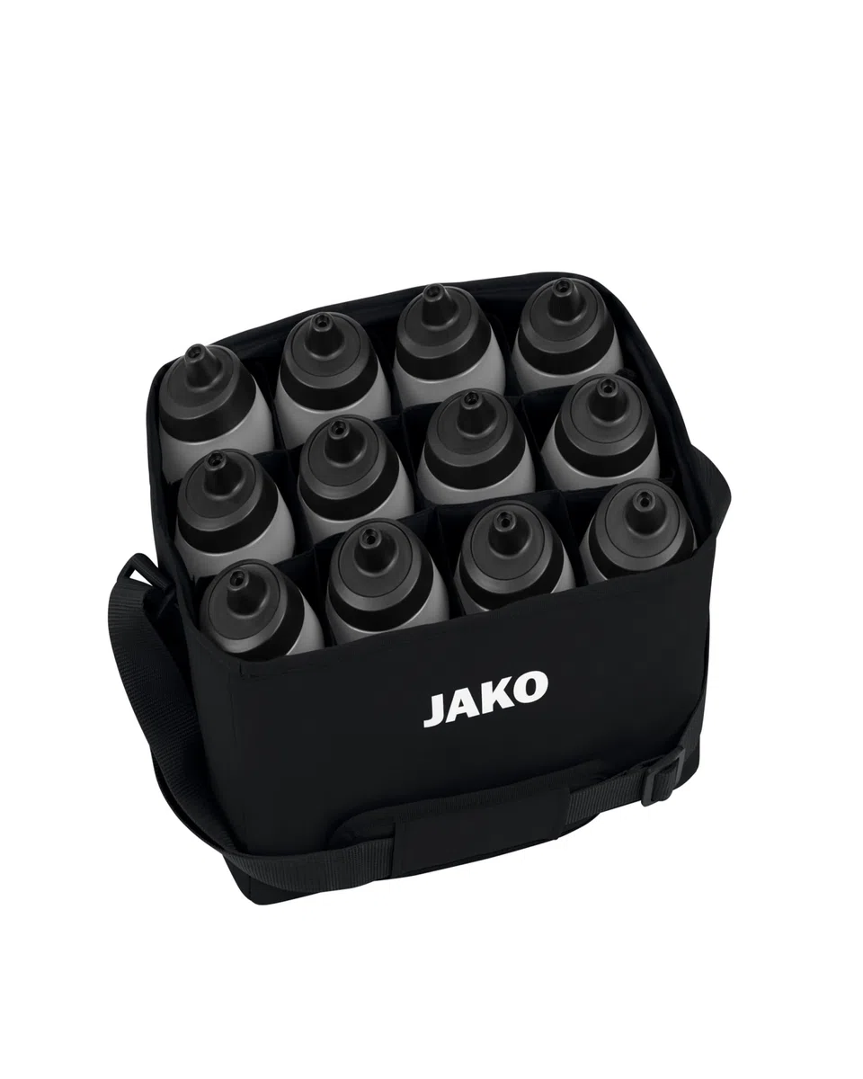 JAKO One Flaschenträger für 12 Flaschen 32x24x21 cm – Praktisches Trainingszubehör aus recyceltem Polyester, Flaschenbehälter mit herausnehmbaren Innenfächern