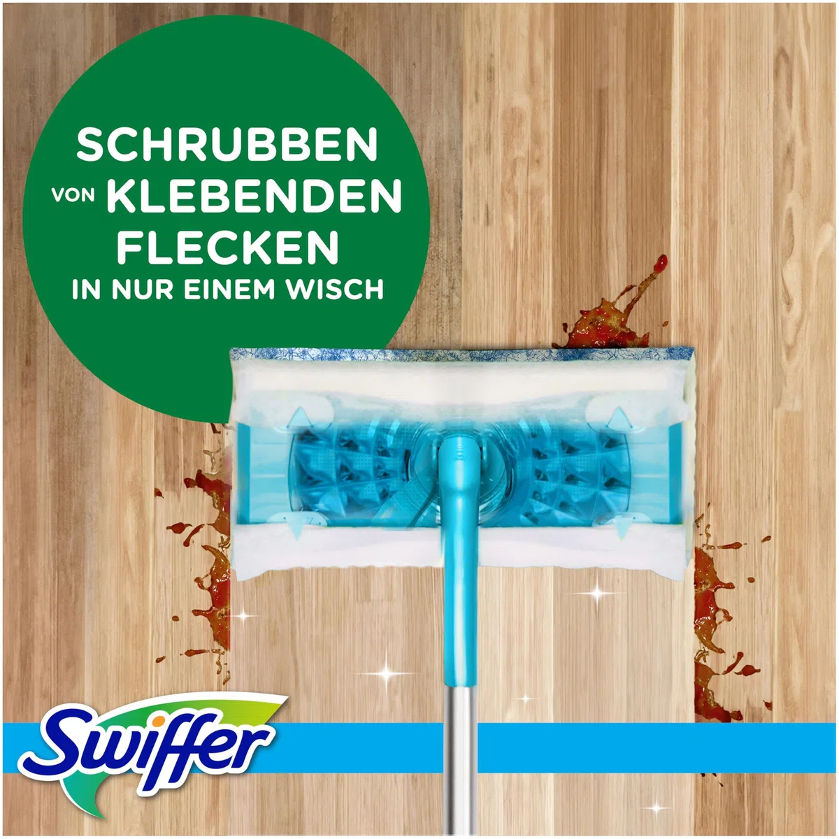 Swiffer Bodenwischer Dry & Wet Starter-Set, 1 Stab, 16 Trockene, 8 Feuchte Bodentücher, Für Eine Schnelle & Einfache Reinigung von Hartböden