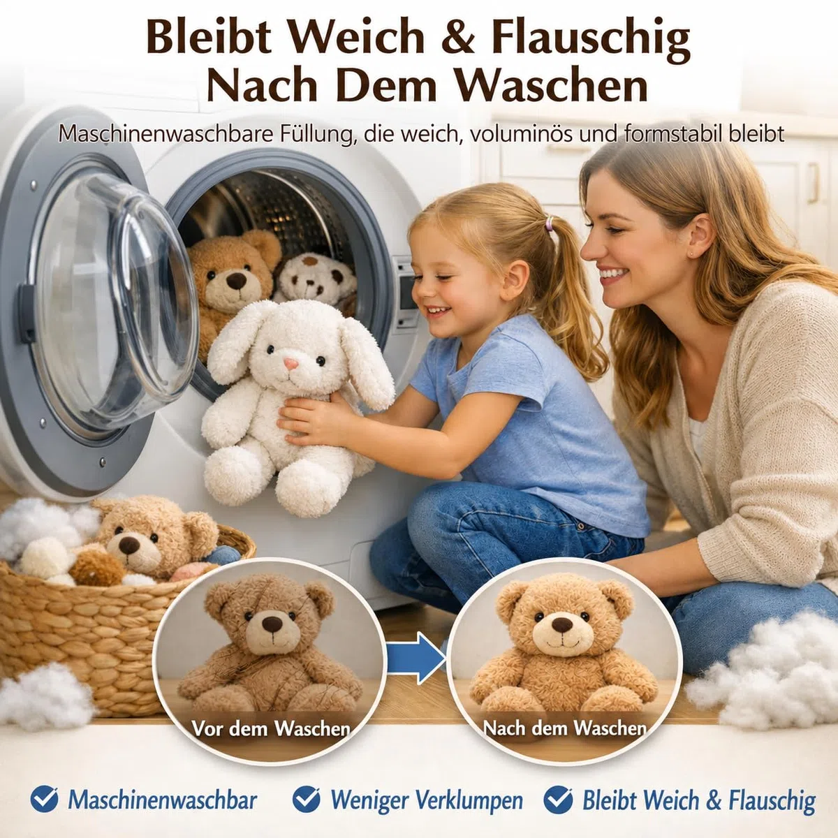 Füllwatte für Kuscheltiere, 500g Extra Weiche Faserfüllung aus Baumwoll-Polyester-Mix, Ideal für Stofftiere, Häkeltiere, Puppen, Kissenfüllung, Bastelarbeiten & DIY-Projekte
