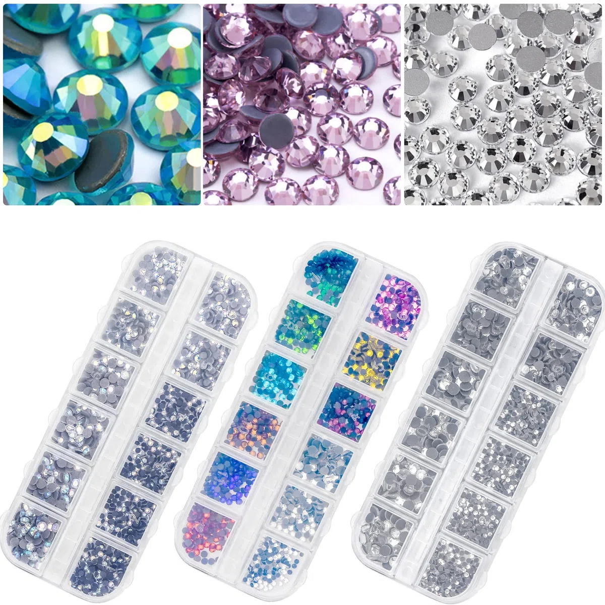 Hotfix Applicator, Rhinestone Applicator Tool, Hotfix Rhinestone Applicator Set with 7 Applicators Tips & Hotfixs Rhinestones for Textiles Fabric Craft