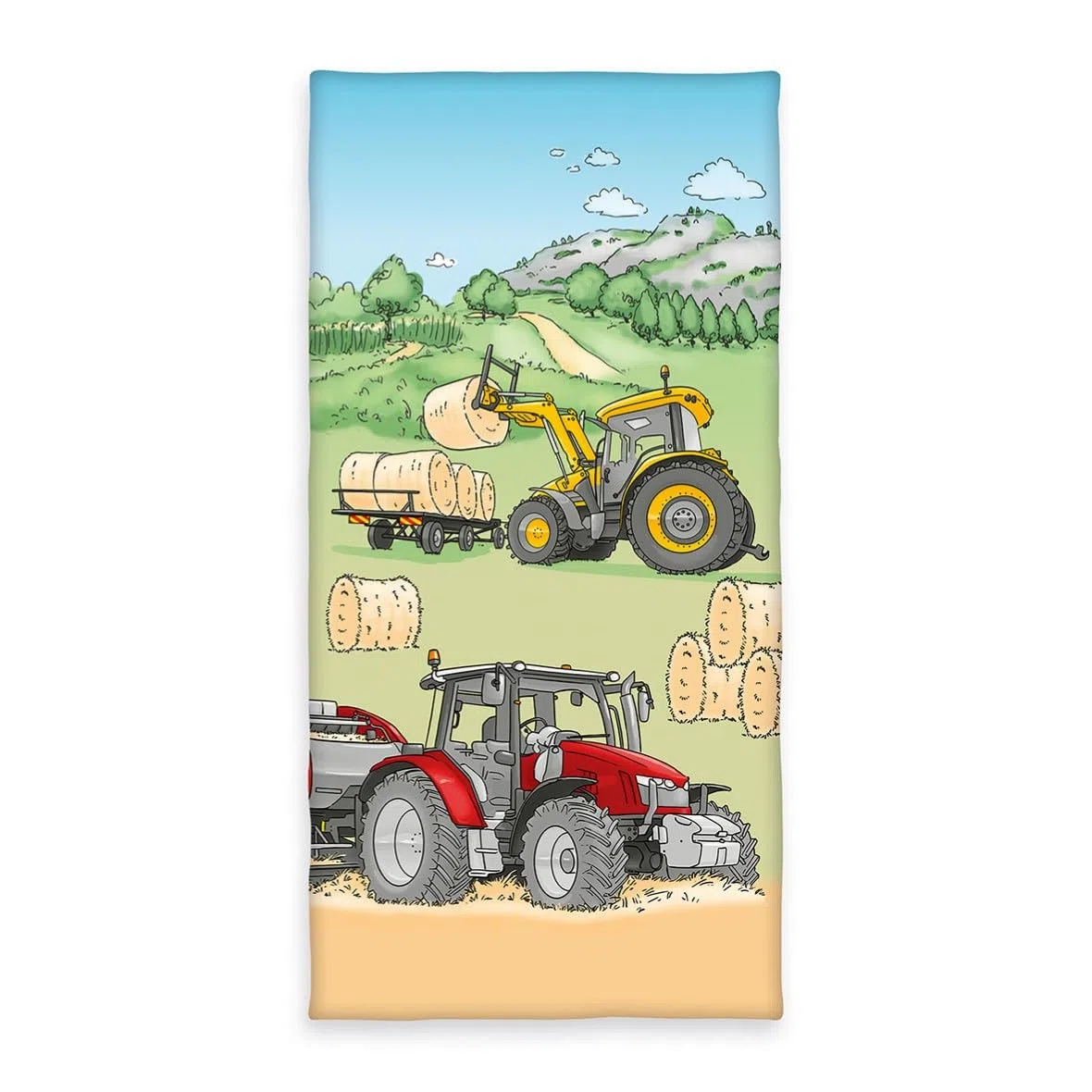 Herding Klaus GmbH Traktor Velourstuch, Mehrfarbig, 75 x 150 cm