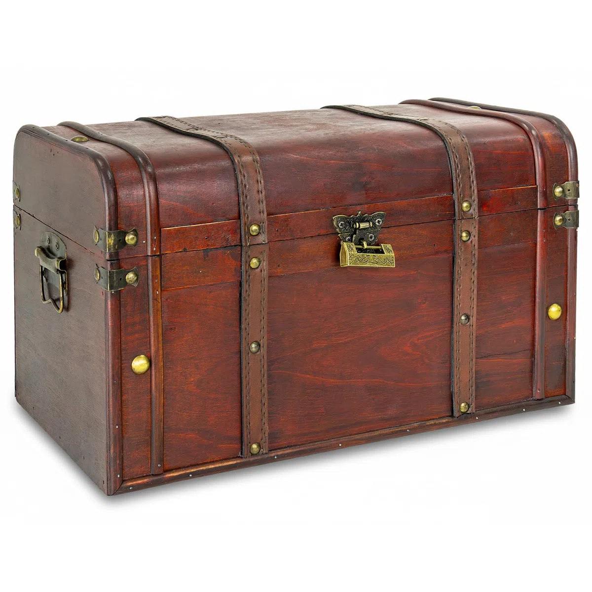 Kingpower Schatztruhe aus Holz 40 x 22 x 24 cm Box mit Schloss Schatzkiste Holztruhe Holzkiste Truhe