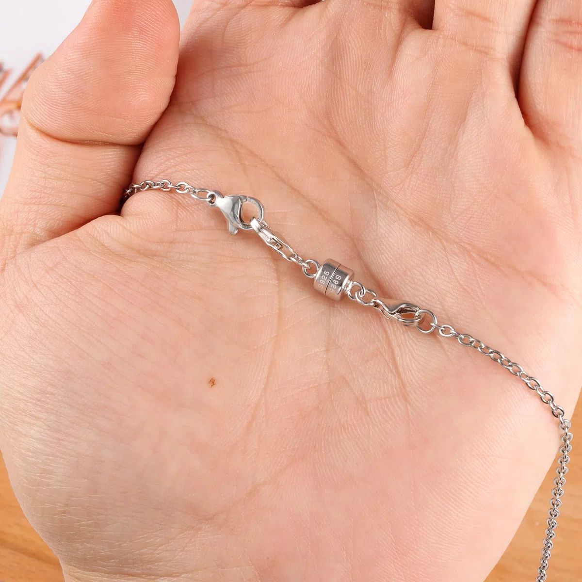 ALEXCRAFT Silber Magnet Kettenverschluss Magnet Doppel Karabinerverschluss, Sterling Silber 925 Magnetverschluss Halsketten Kettenverlängerung Armbänder Verschluss Magnetverbinder