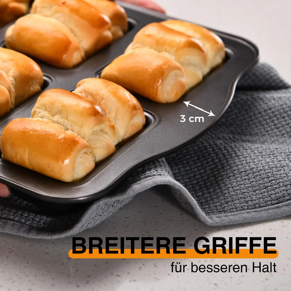 HONGBAKE 2er-Set Mini-Kastenform, 8-fach Antihaft Brotbackform (36x24cm) aus Karbonstahl, BPA-frei & spülmaschinenfest für Mini-Bananenbrot, Brownies, Brot