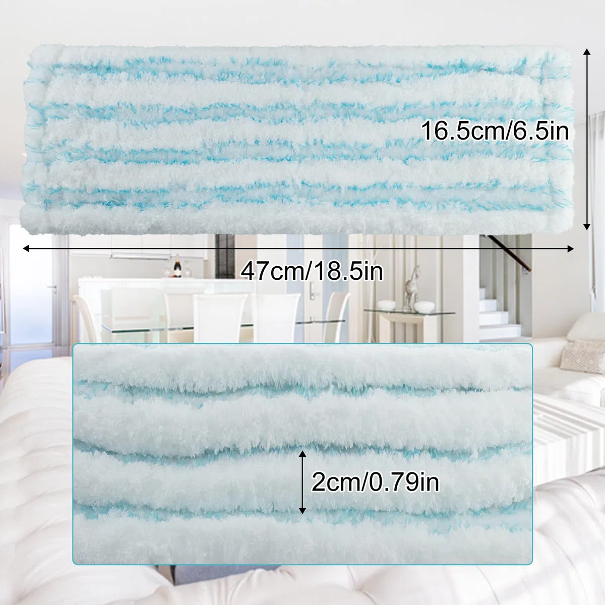 4 Ersatz-Wischbezüge für Leifheit Profi XL Micro Duo/Cotton Plus, Bodenwischer Ersatzbezug für leifheit Profi XL, Flecken schnell entfernen, Effiziente Mikrofaser Ersatzbezug für alle Böden
