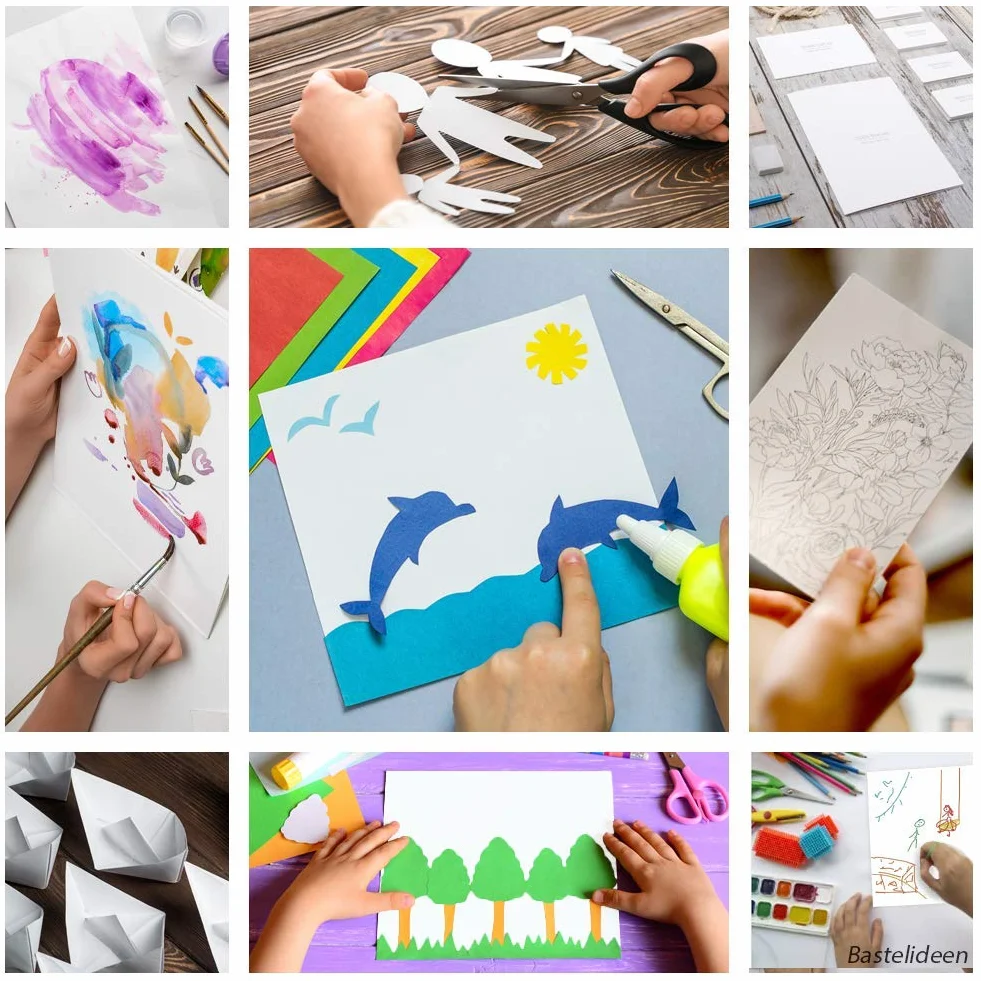 A3 Bastelkarton 300g/m² – 50 Blatt Fotokarton - PREMIUM PAPIER Reinweiß - Weißes Druckerpapier Weiss unbedruckt für Fotografie, Präsentationen, Basteln, FOTOKARTON, Karton - MADE IN GERMANY