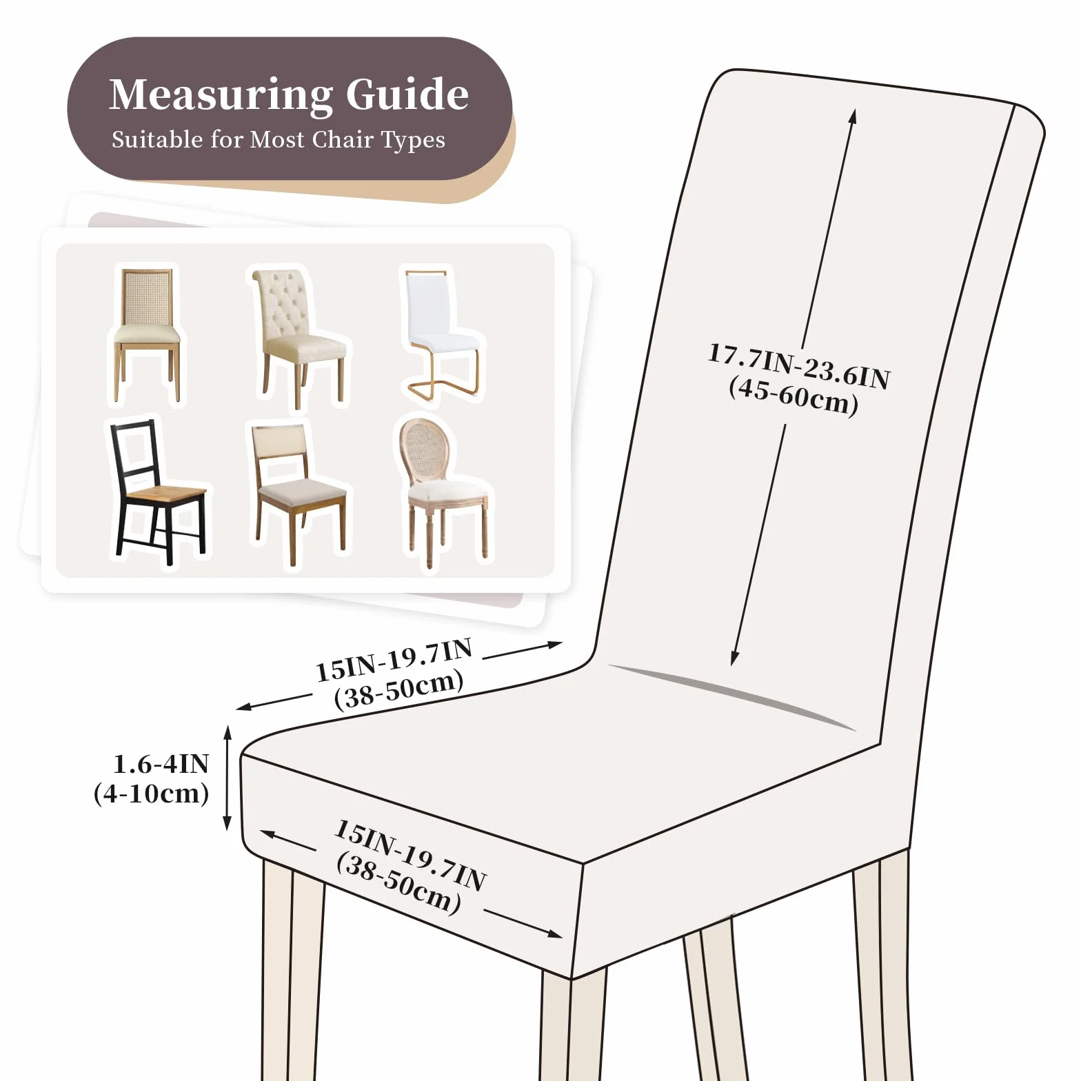 Stuhlhussen 4er Set Stuhlbezüge Moderne Stretch Stuhlhussen Universal Husse Abnehmbare Stuhlbezug Waschbarer Abdeckung Esszimmer Dekoration Spannbezug,für Hotel und Hochzeit Partys(4er Set, Schwarz)-C