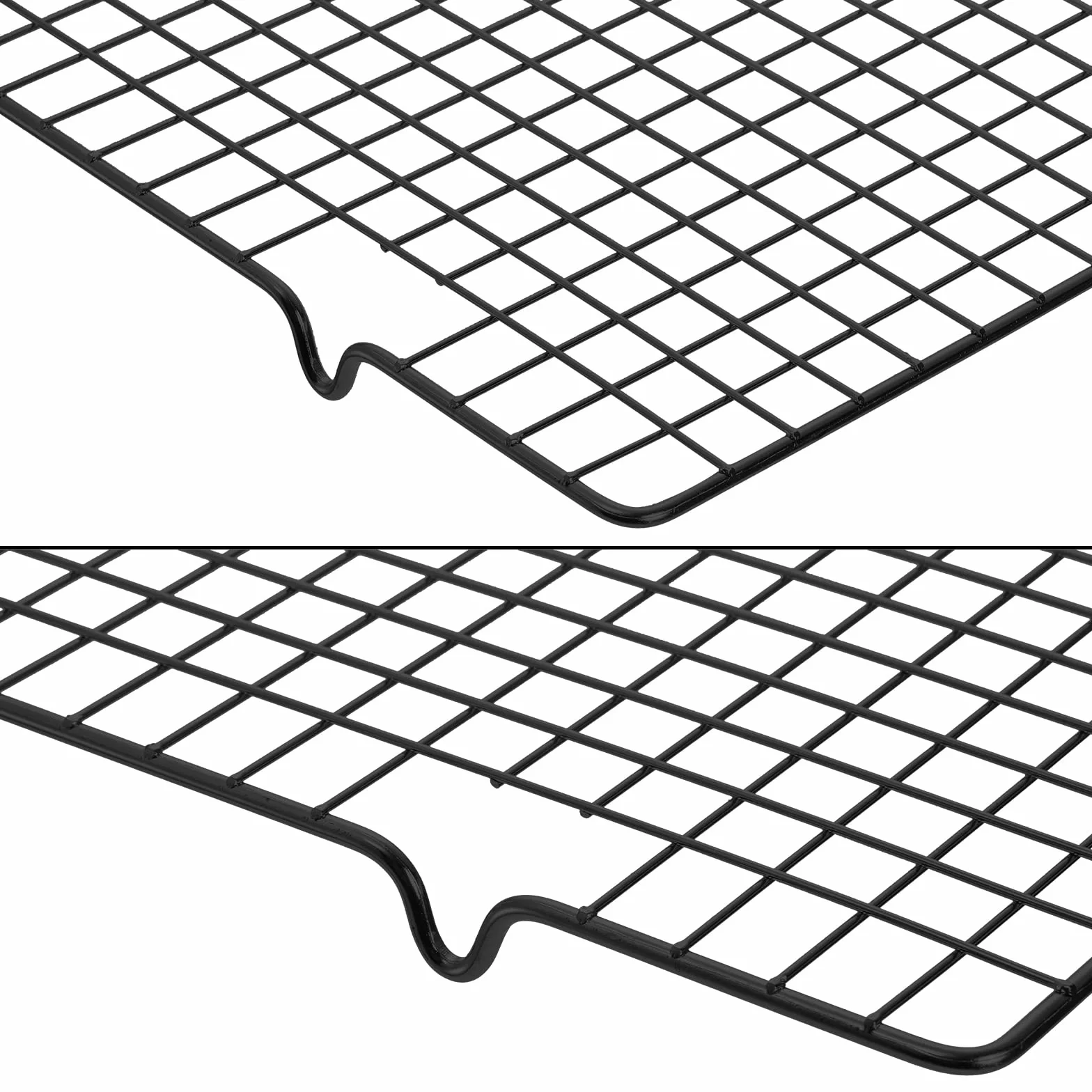 Tebery 4 Stück Edelstahl-Grillrost & Auskühlgitter, passt auf Backbleche für das Backen von Keksen und Kuchen, Räuchern, Grillen, Auskühlen – Rost- Resistent & Ofenfest 40.5 x 25.5 cm