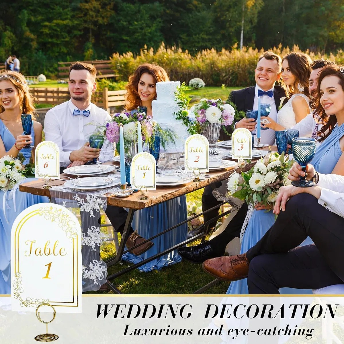 30 Stück Tischnummern Set 1-30, Goldene Tischkarten mit Metallhalter Elegante Tischnummern für Hochzeit, Party & Bankett | Transparent & Gold.
