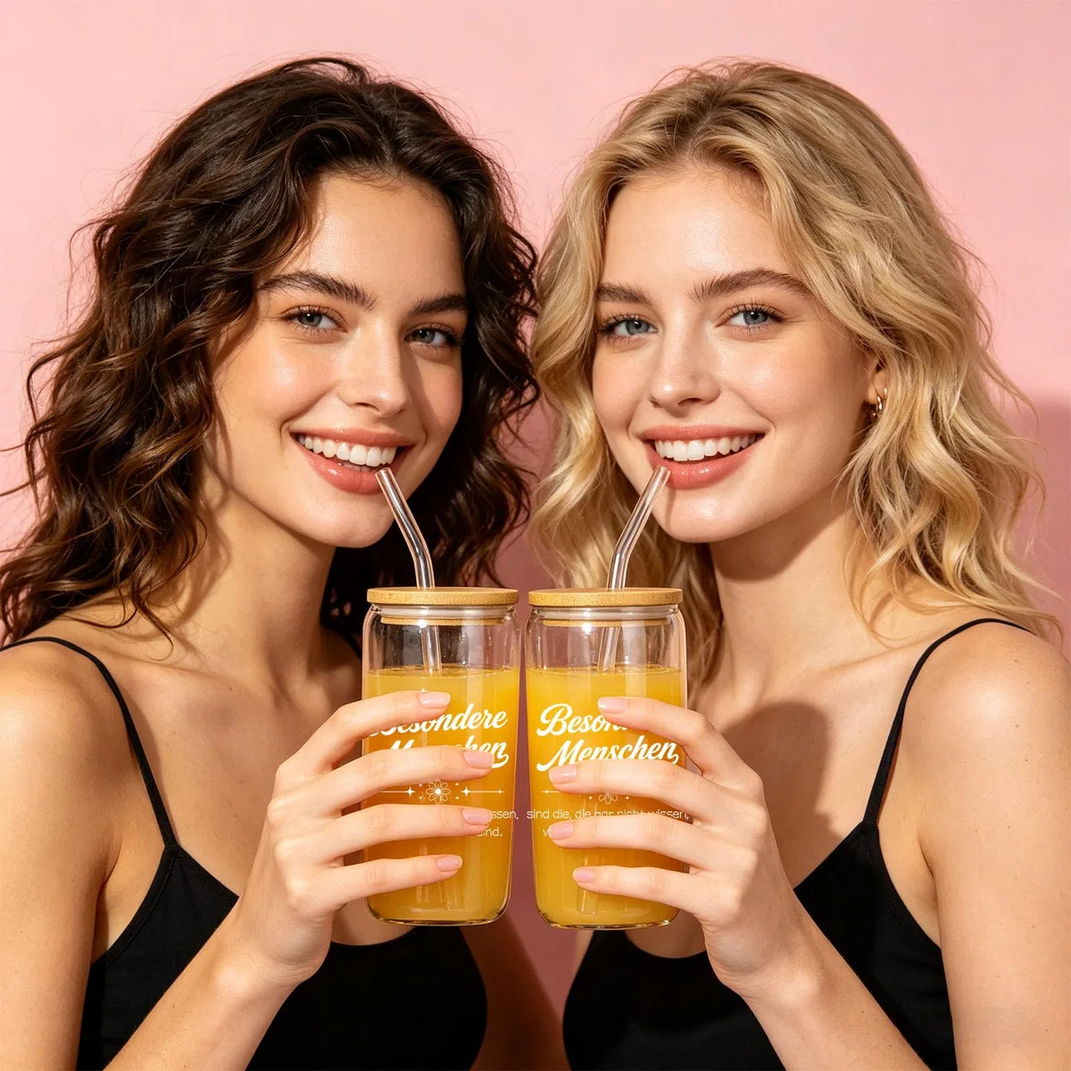 Geschenke für Freundin, Beste Freundin Geschenke, Geburtstagsgeschenk für Frauen,Personalisierte Glas und gestrickte Liebespuppen, Positive Geschenk für Mama, Schwestern und Kollegen