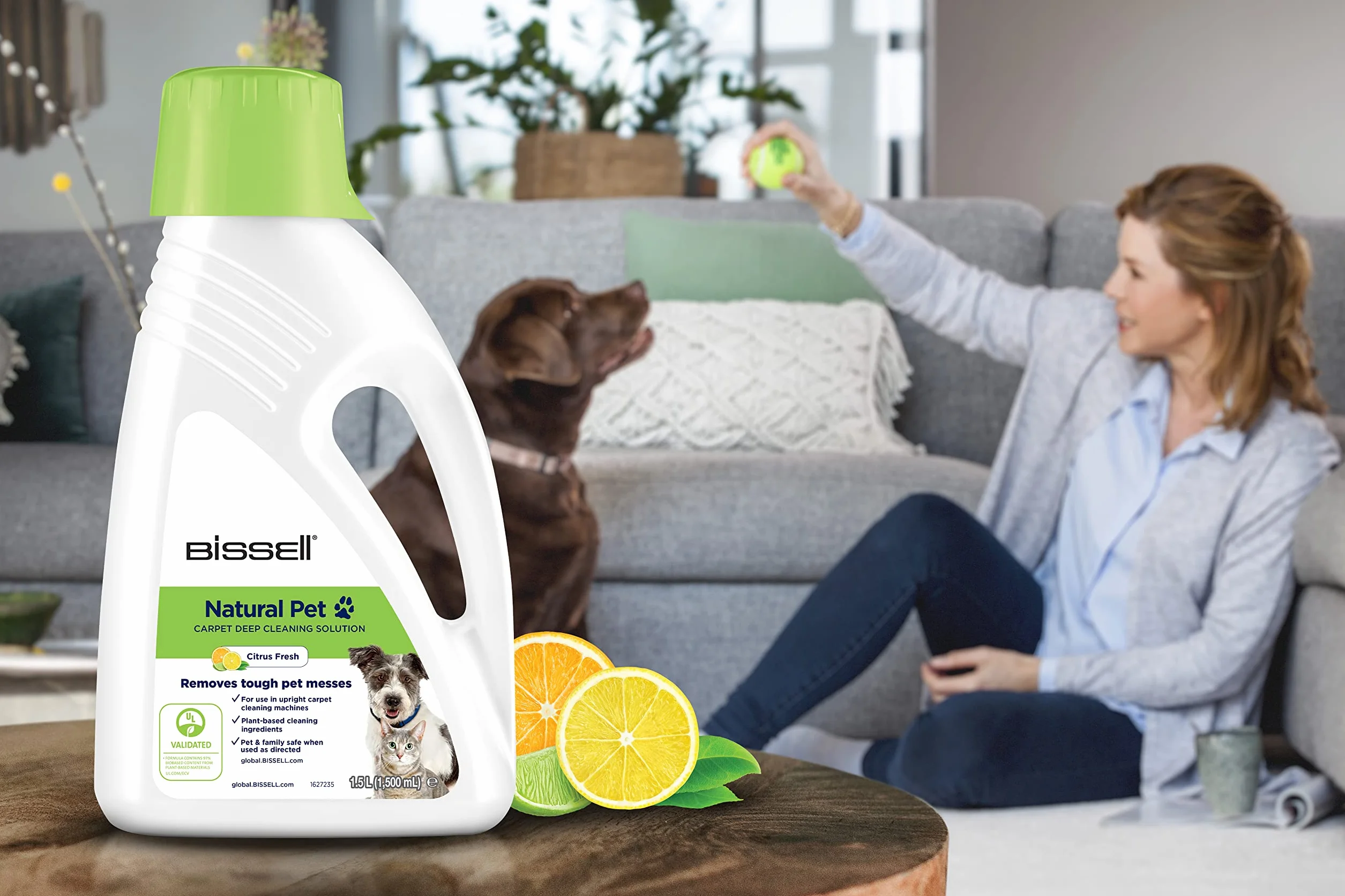 BISSELL Natural Pet Carpet Deep Cleaning Solution, für BISSELL aufrechte Teppichreiniger, 1,75 l, entfernt hartnäckige Verschmutzungen durch Haustiere von Teppichen, 3242