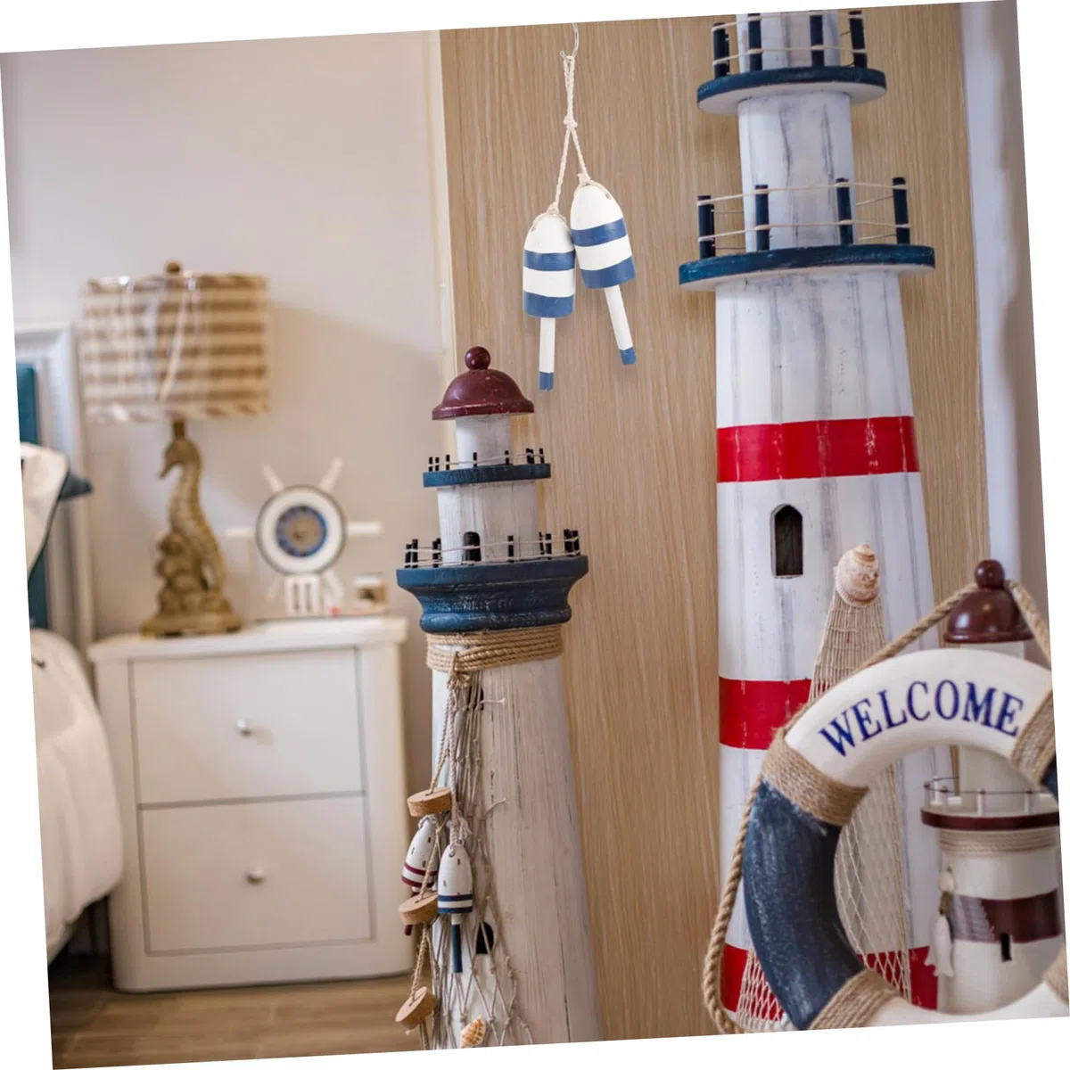 Mediterraner Wandbehang mit Nautischem Hängeornament in Blau Kreative Wanddekoration für Sommerstimmung im Zuhause und Café