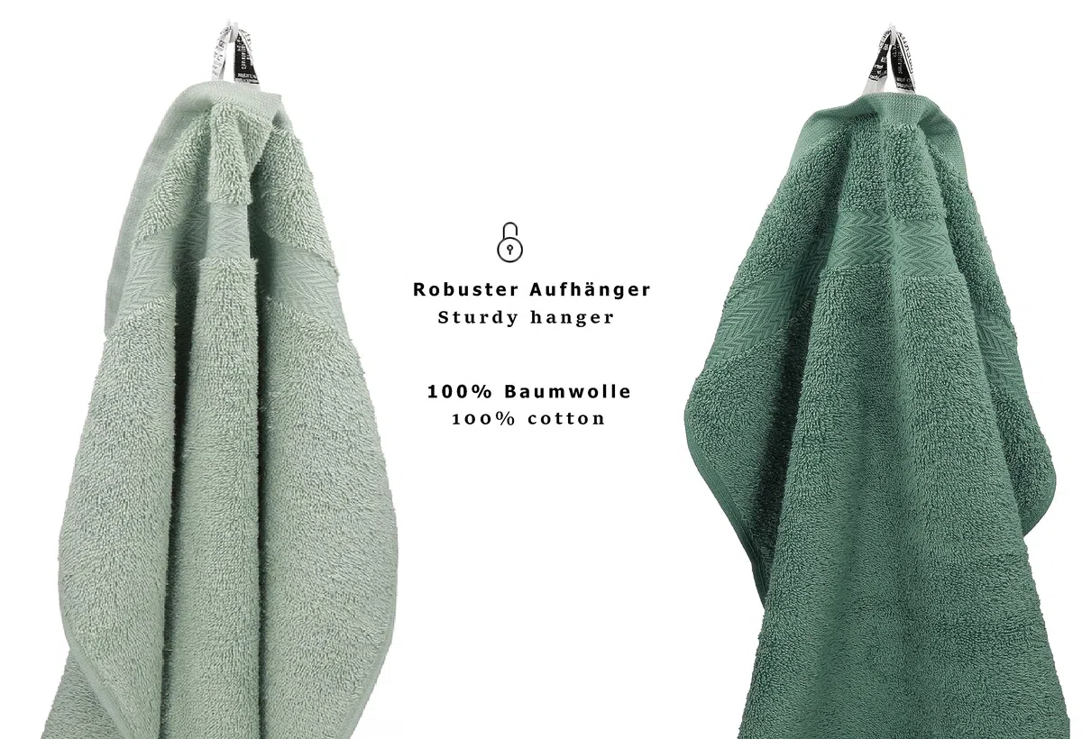 Betz 10 Stück Seiftücher Premium 100% Baumwolle Größe 30x30 cm Farbe heugrün - tannengrün