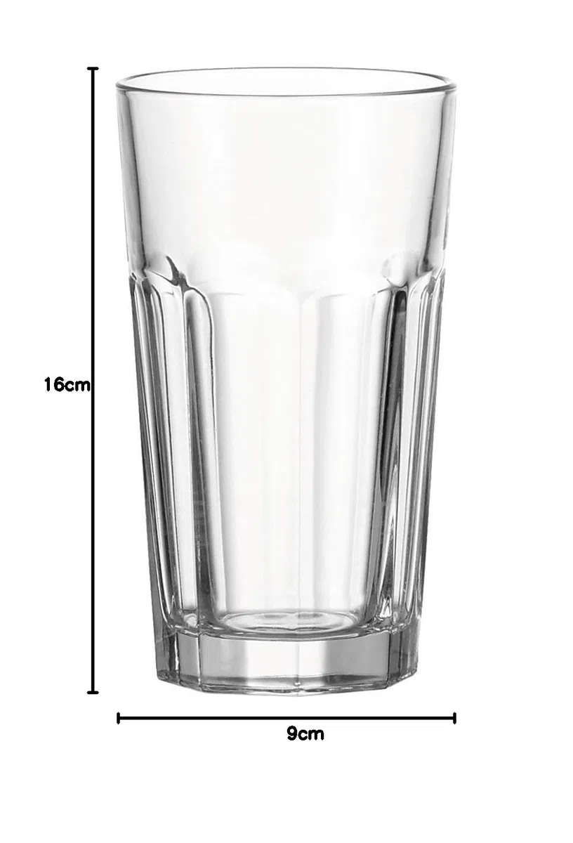 Leonardo Rock XL Trink-Gläser, 4er Set, spülmaschinenfeste Longdrink-Gläser, Trink-Becher aus Glas im klassischen Stil, Getränke-Set, 540 ml, 013384