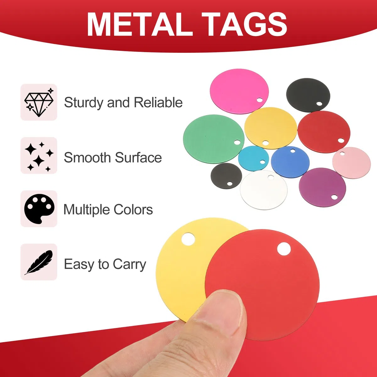 PATIKIL Runde Metall Prägeplaketten 35mm Gravur Rohlinge 25 Stück Aluminiumgravur Rohlinge Laser Gravur Hundemarke mit Loch Schlüsselanhänger für Haustier Basteln DIY Dekoration Schwarz