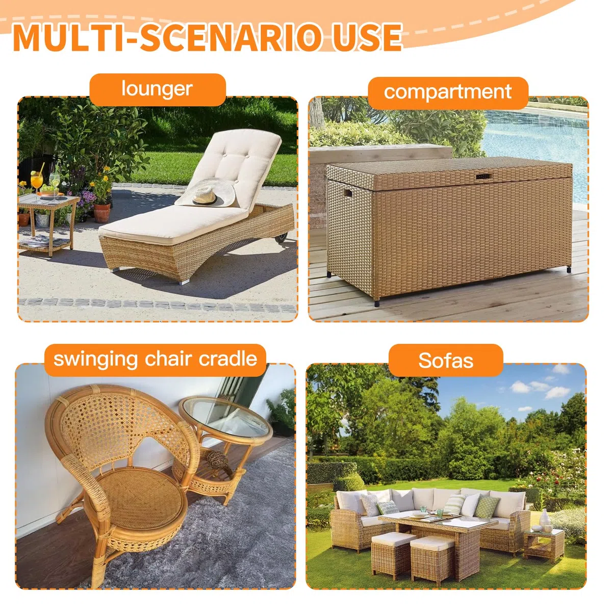 DBREAKS 65m Kunststoff Gewebtes Rattan, Flach, PE-Rattan, Webwerkzeug, Synthetische Rattan Reparaturmaterial, für Outdoor Rattan Möbel Reparatur,Rattan-Stuhl, Tischkorb(Beige)