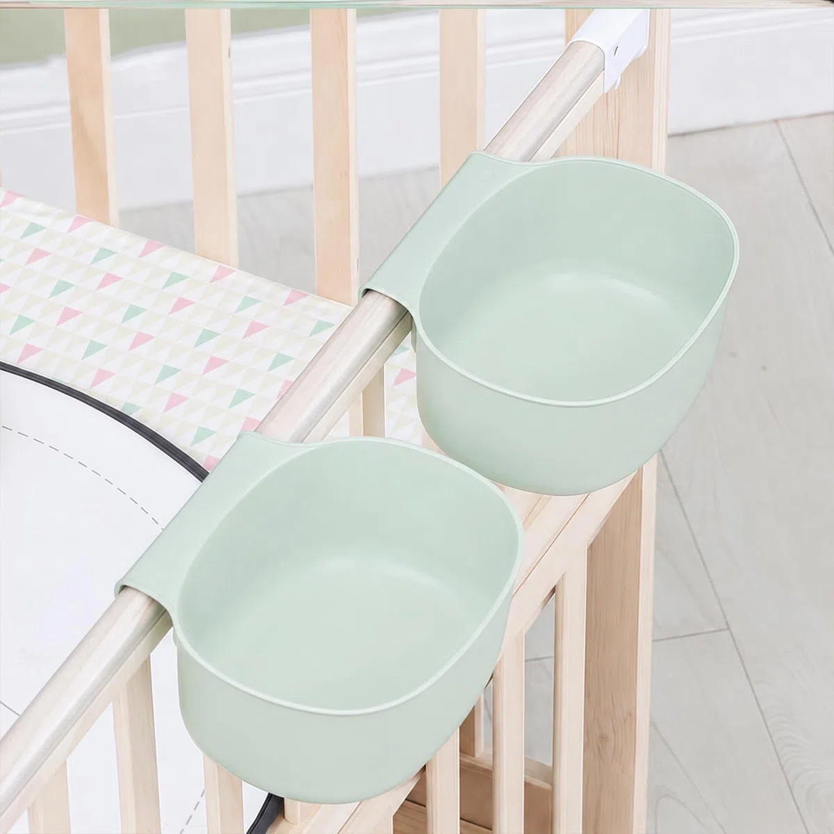 2x Auffangschale für Küchenabfälle, Wickeltisch Organizer zum Anhängen,Waschschüssel Baby für Wickeltisch,Abfallschale Abfalleimer Schubladen Abfallbehälter grün (Grün)