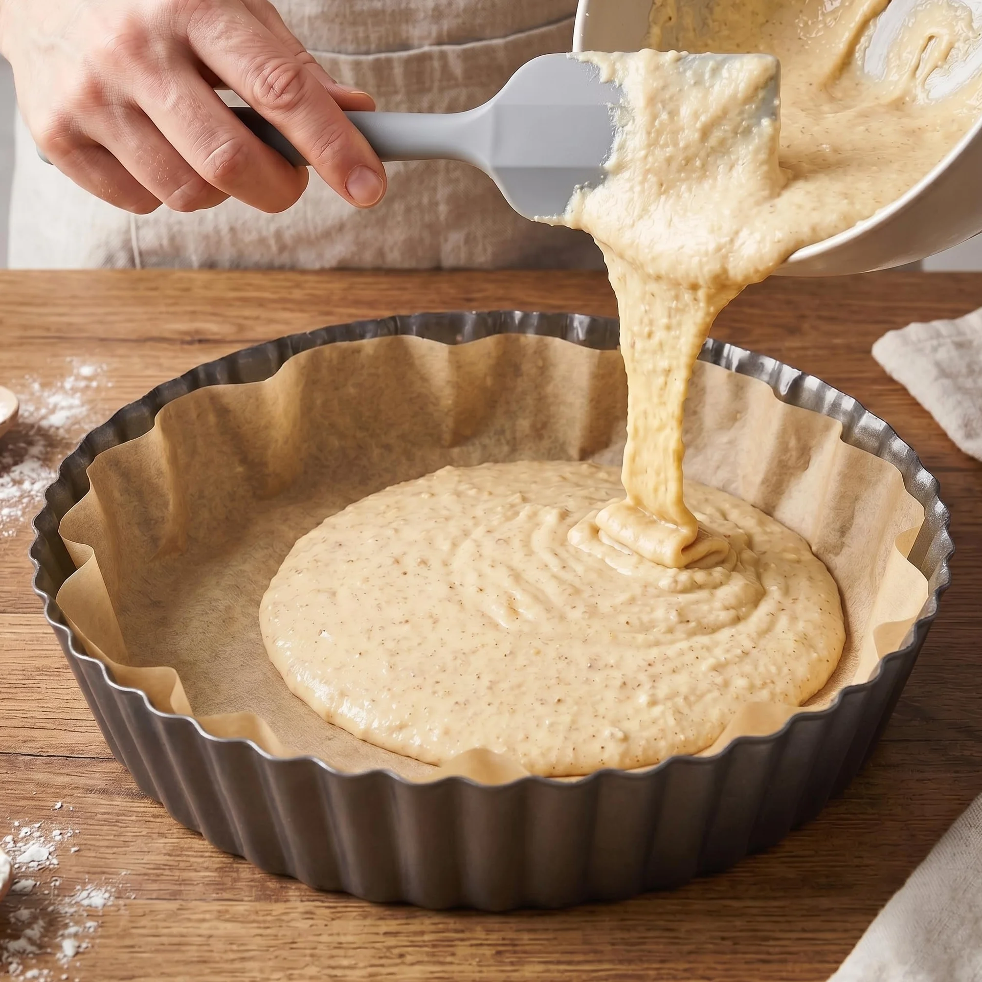MGE - Extra Hohe Quicheform 28 cm - Tarteform mit Hebeboden aus Karbonstahl - Backform Rund - Tarteform - Quiche Formen mit Hebeboden Antihaftbeschichtung - Obstbodenform - Kuchenform - 28 cm