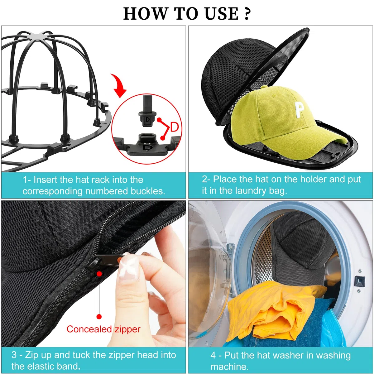 2 Stück Cap Waschmaschinen Form für Baseballkappen, Baseball Cap Waschen Form Hat Washer Cage Netz Spülmaschine Geschirrspüler, Hutwaschrahmen, Waschgestell Waschkäfig für Hut Reiniger