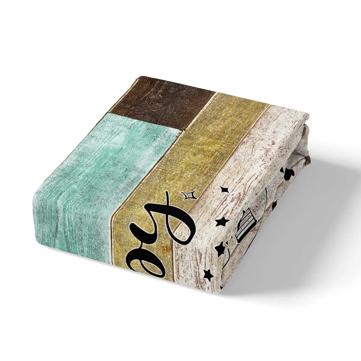 Glückliche Camping Auto Bettbezug Set L Größe,RV Camper Anhänger Dekor Bettwäsche Set Kinder Jungen Mädchen,Vintage Holz Plank Kabine Tröster Abdeckung,Rustikale Bauernhaus Quilt Cover,2 Kissenbezug