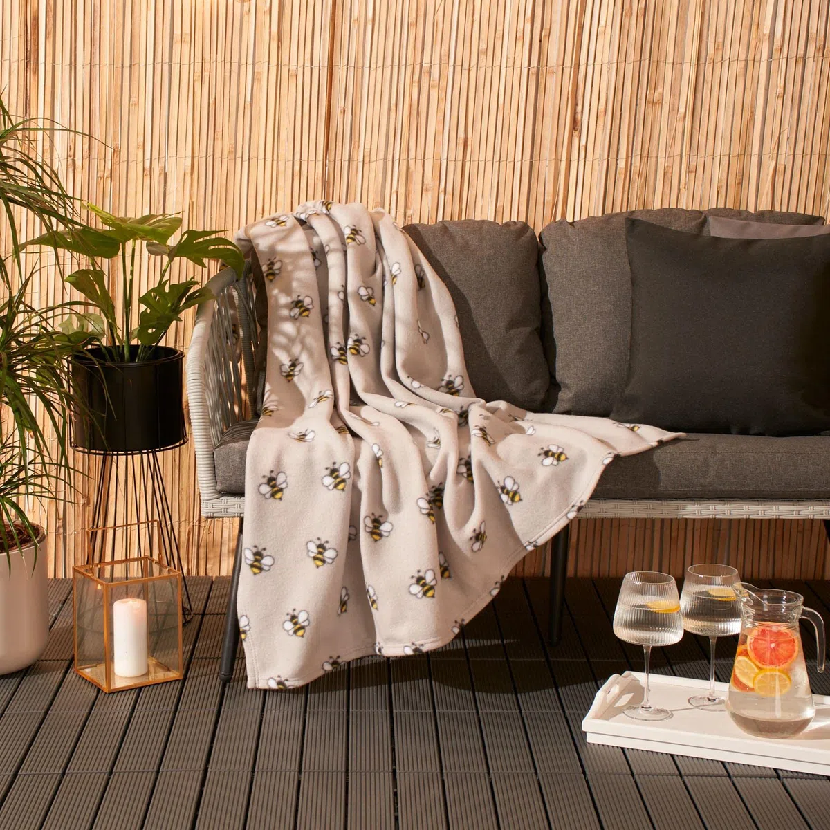 DREAMSCENE Fleece Sofa Decke - Picknickdecke, superweichfür Kindersofa, Bett, Garten, Baby Überwurf, Grau Wohn- & Kuscheldecken – 120 x 150 cm