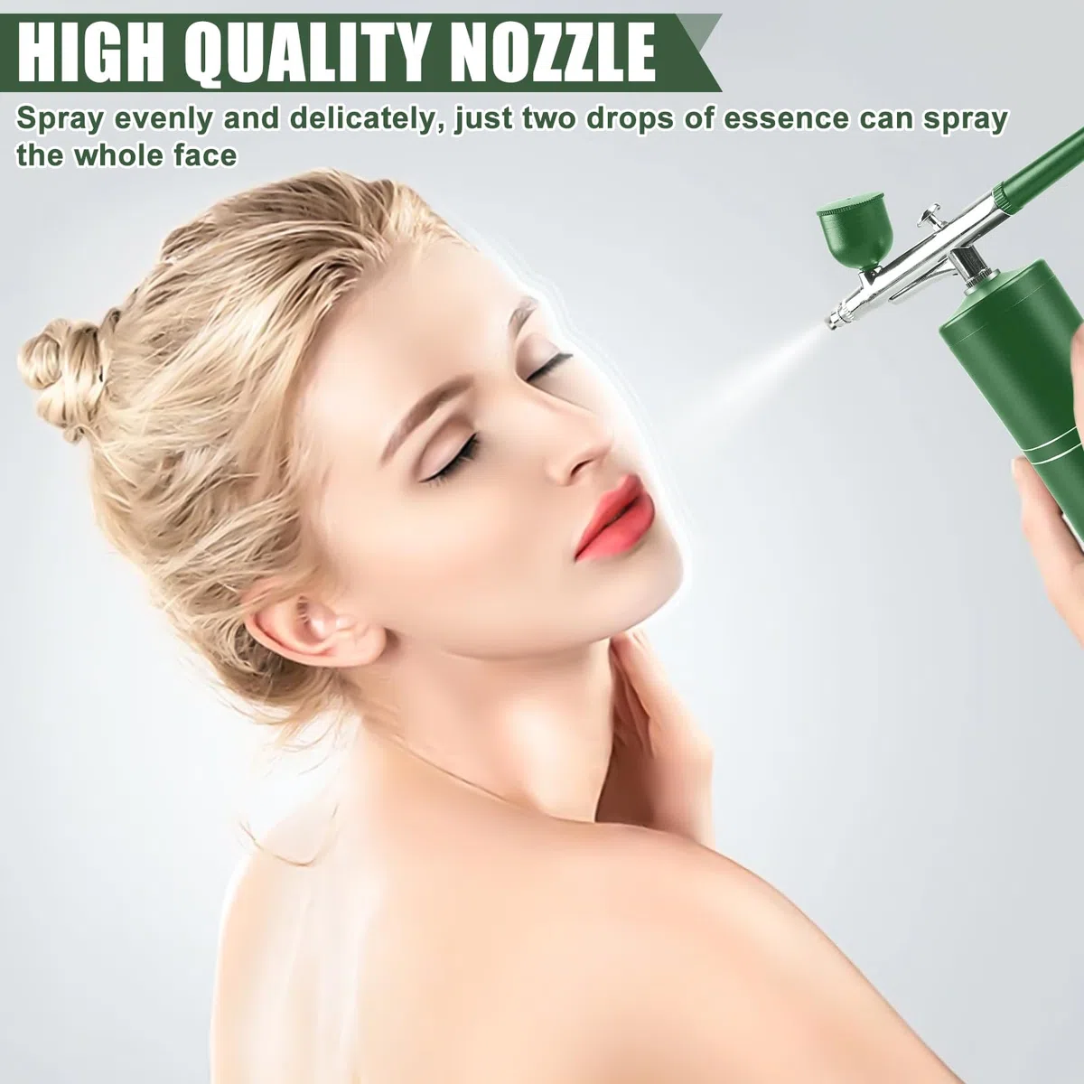 Airbrush Set Mit Kompressor Airbrushpistole Wiederaufladbare Spritzpistole Tragbares Air Brush Kompressor-Set Mit Düse Und Reinigungsbürsten, Für Kunst, Makeup, Modellfärbung, Nail Art - Grün
