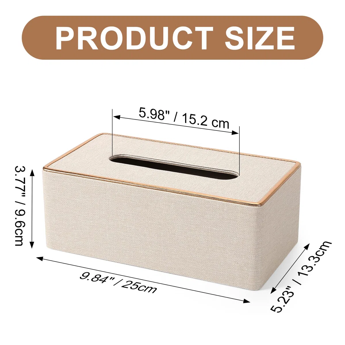 KINGFOM PU Leder Kosmetiktücher Box Taschentuchbox Tücherbox für Büro/Auto/Zuhause (Weiss)
