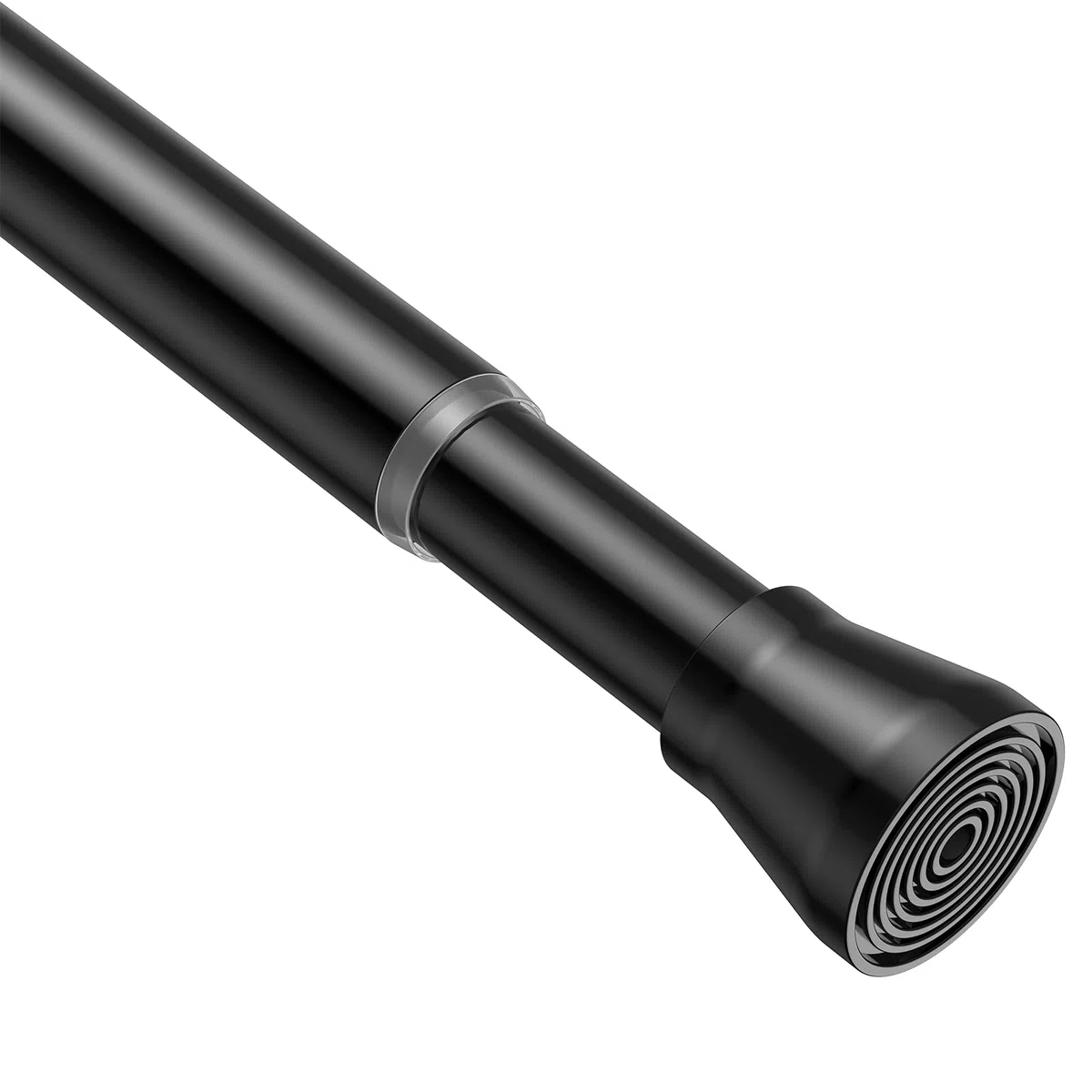 1Stück Teleskopstange ohne Bohren 120-200CM (passt für 120-196,5CM) - Gardinen- und Duschvorhangstange, Rostfrei & Verstellbare Klemmstange für Vorhänge, Dusche, Fenster, Badezimmer - Schwarz