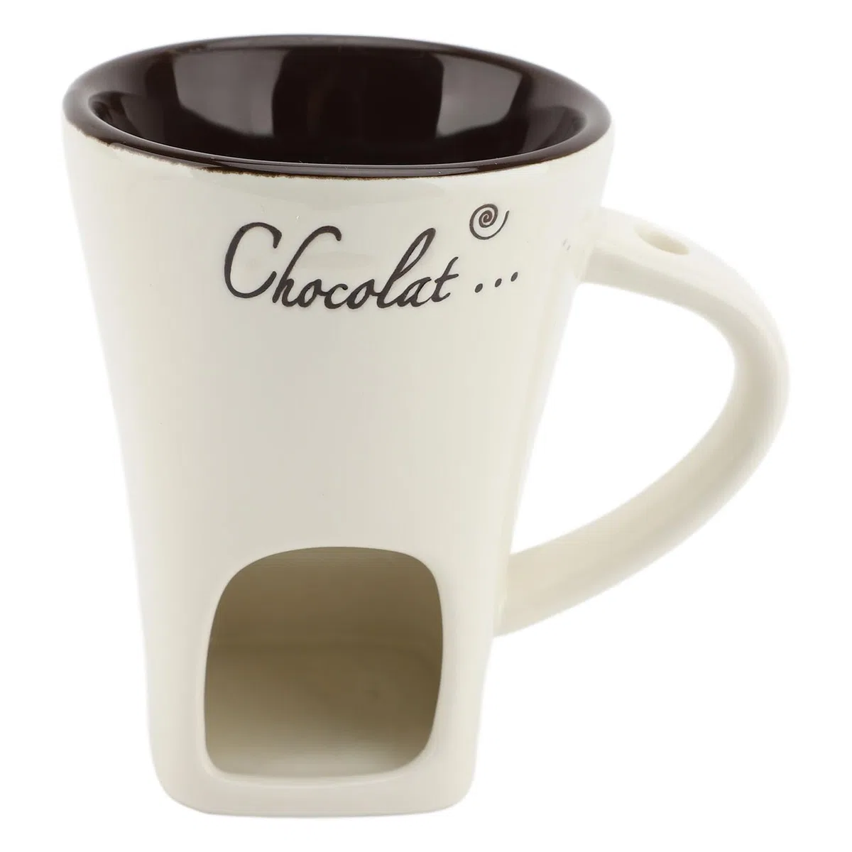 Schokoladenfondue Tasse Keramik Butterwärmer Topf mit Gabel Ideal für Küche Party Feiertage Weiß