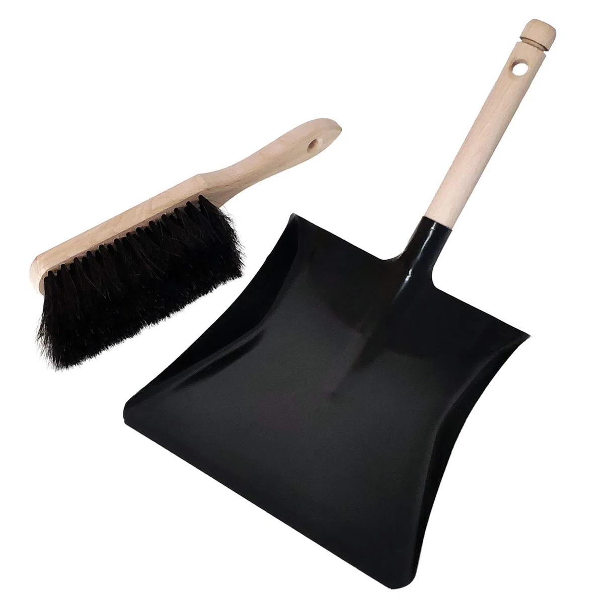 Kehrblech und Naturhaar Handfeger, Kehrgarnitur, Handbesen & Schaufel, Kehrset schwarz, Kehrschaufel & Handbesen - Made in Germany
