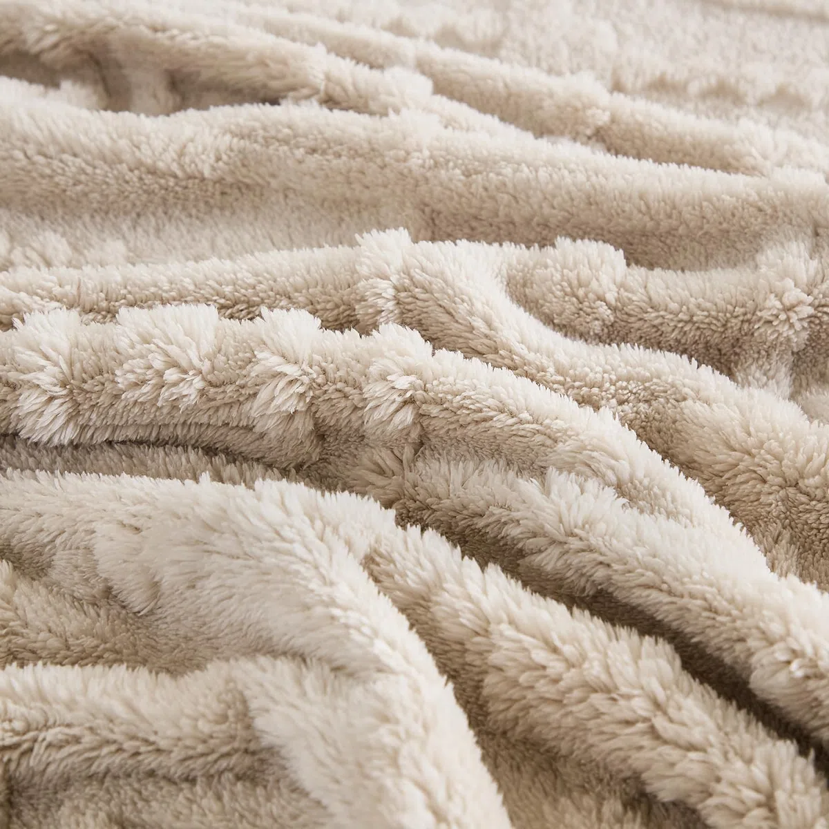 WONGS BEDDING Kuscheldecke Flauschig 150x200 Beige Decken, Wohndecke Warme Fleecedecke Weiche Sofadecke Couchdecke für Bett Sofa Büro Mädchen