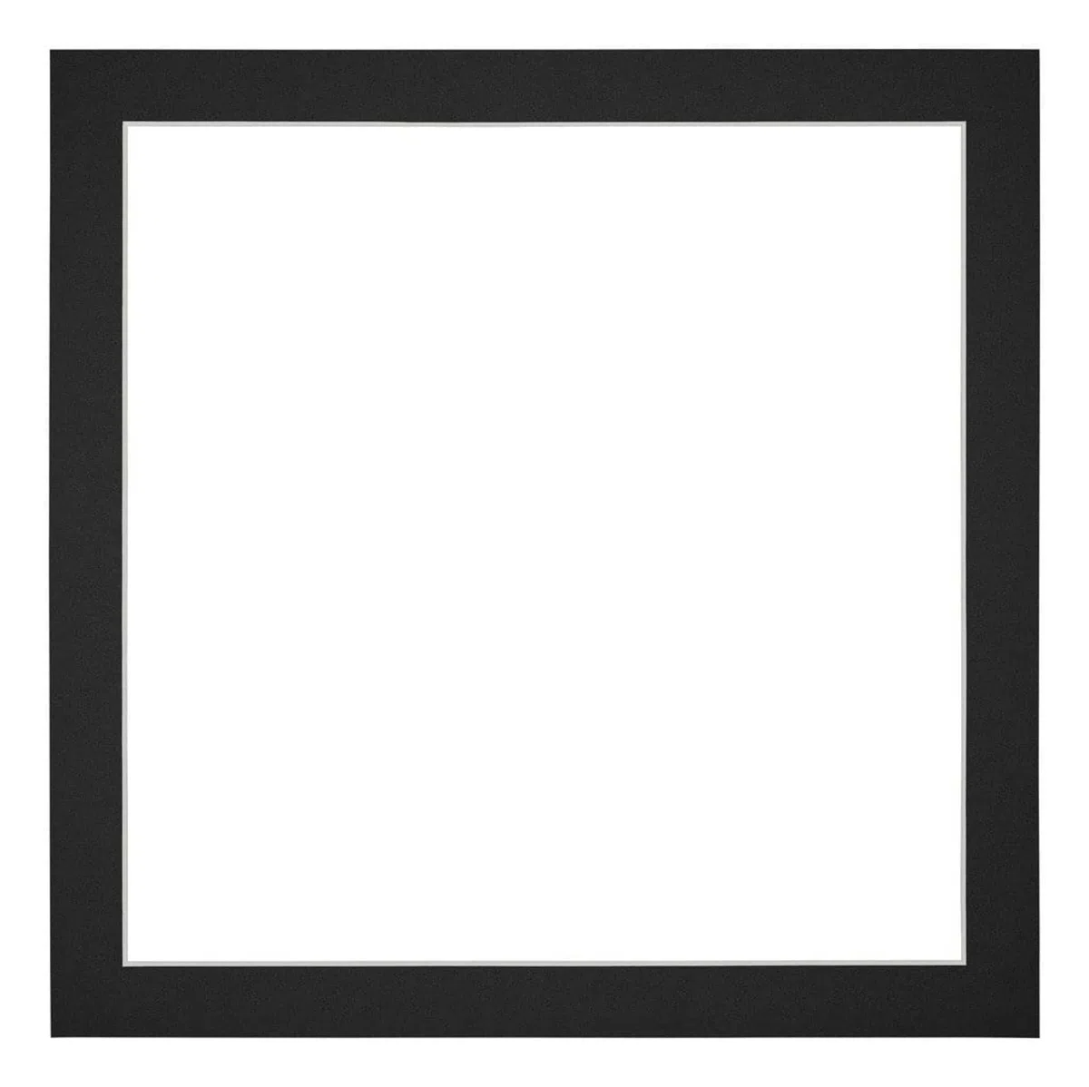 yd. Passepartout 45x45 cm für Fotogröße 40x40 - Schwarz - Museumkarton - Außenmaße 45x45 cm - Innengröße 40x40 cm