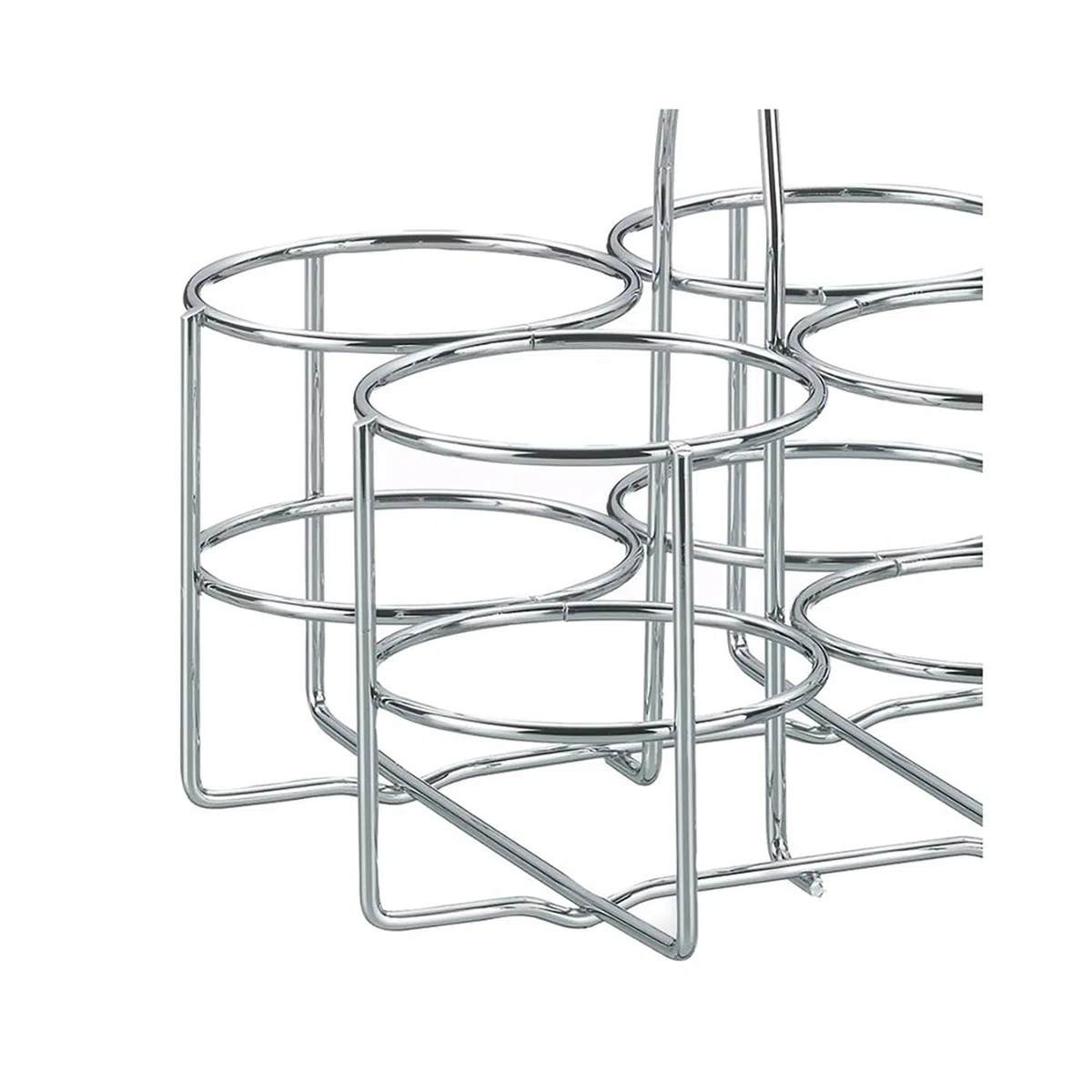 kela Flaschenträger 6 Flaschen, Flaschenkorb Metall verchromt, Flaschentasche für Glas- und PET-Flaschen bis 1,5l, Bierträger, glänzend