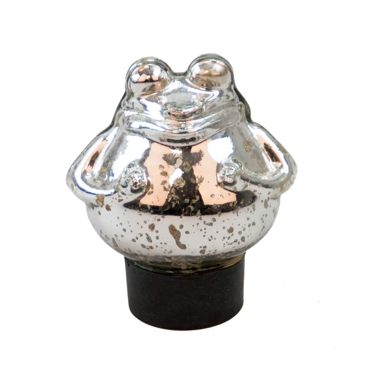 Bollweg Schwimm-Frosch klein Maße 9cm x 10cm in Silber/glänzend aus Glas