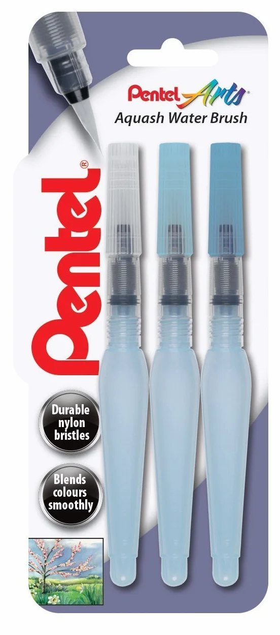 Pentel Wasserpinsel, rund Set | fein | mittel | breit, 1