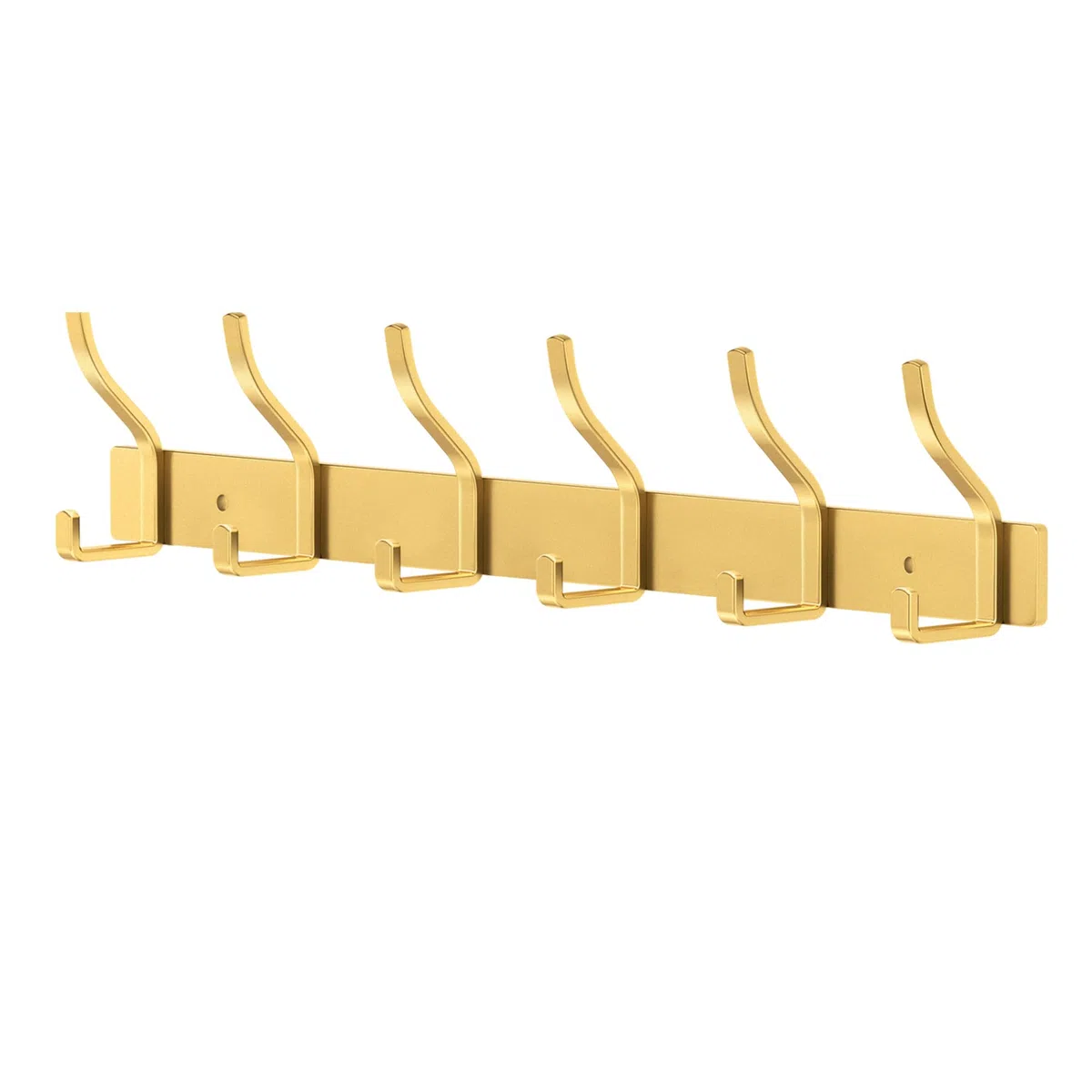 Garderobenhaken Edelstahl Garderobenleiste Gold Hakenleiste Garderobe Kleiderhaken Wand mit 6 Haken Wandhaken garderobe für Schlafzimmer Bad Küche Kleiderständer (Gold)