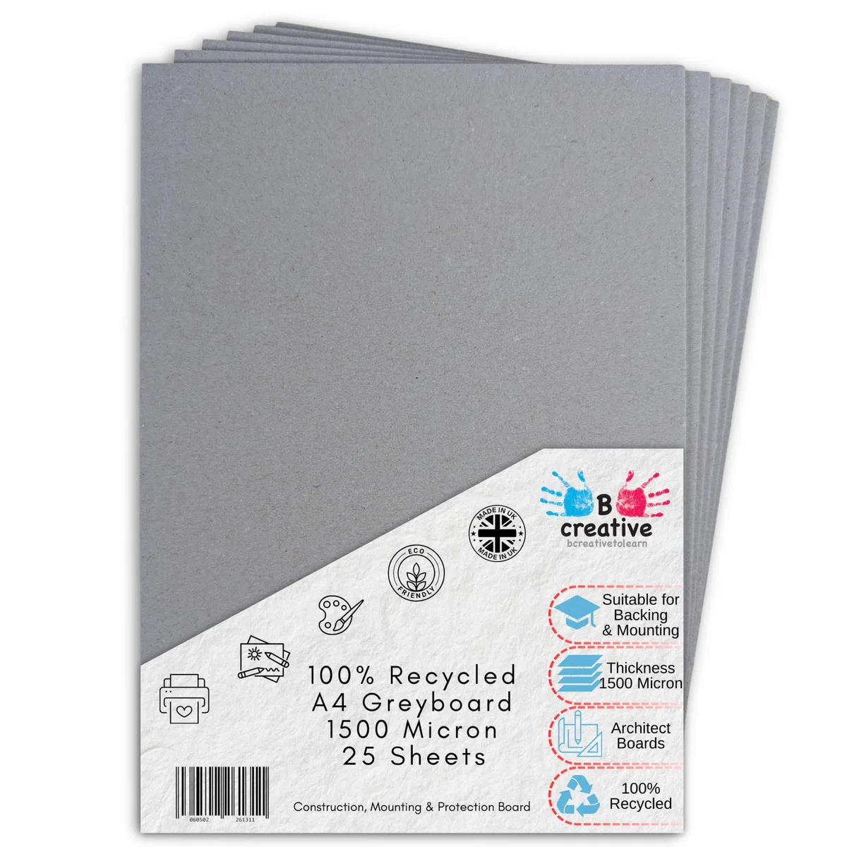 BCreativetolearn Greyboard 25 Blatt Trägerplatte montieren Modell Macht Präsentation Board Recycelt Extra Dicke 1500 Mikron Recycelte KarteA4