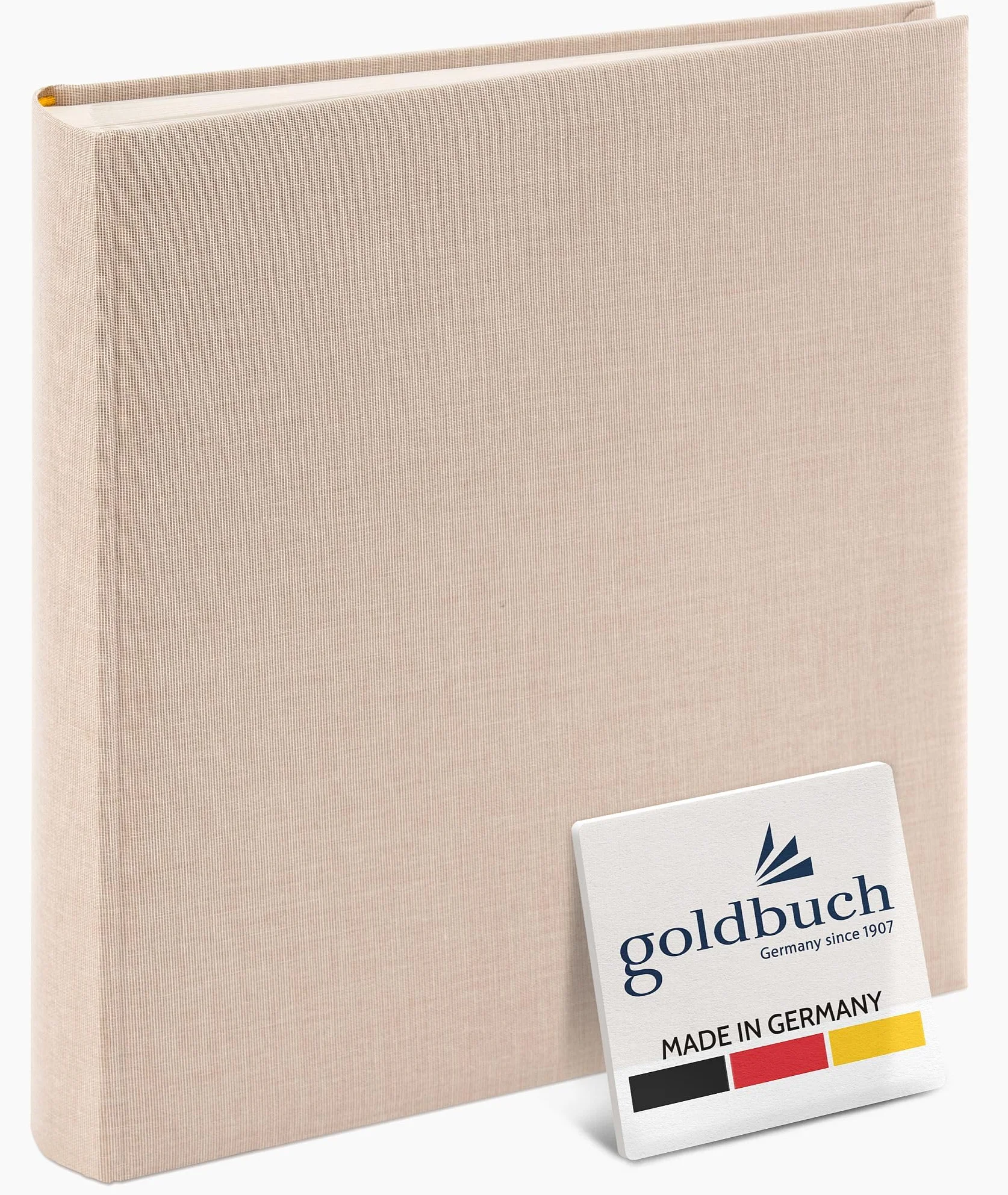 goldbuch 24605 Fotoalbum Summertime Trend 2, Fotobuch mit 60 weißen Seiten mit Pergamin Trennblätter, Erinnerungsalbum mit Leinen Einband, Foto Album zum Einkleben, Beige, 25 x 25 x 4 cm