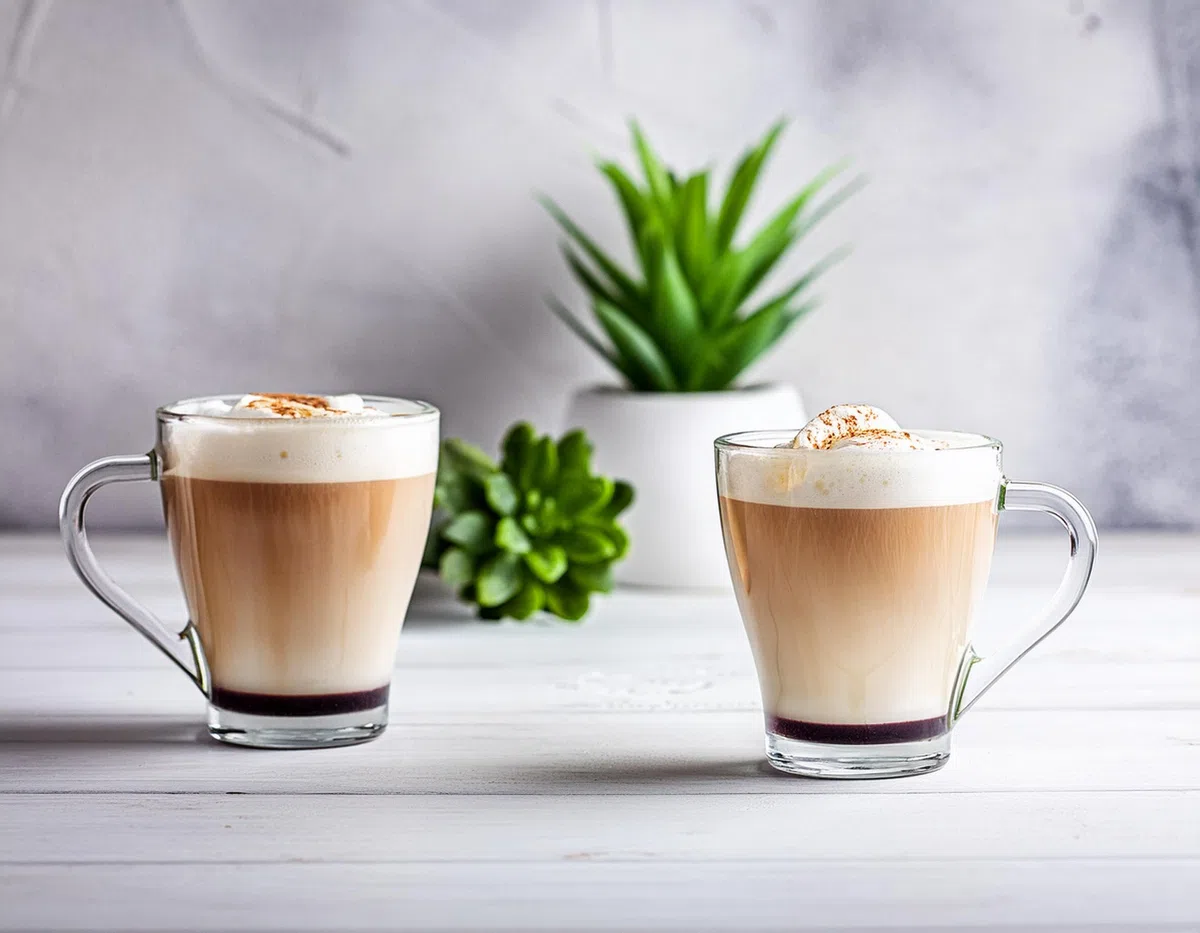 Glasmark KROSNO 1992 Gläser Set Kaffeegläser Mit Henkel Tasse 4 Stück 200 ml Kaffeetasse Trinkbecher Teetassen Becher Spülmaschinenfest, Durchsichtig